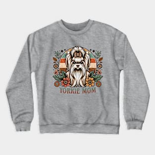 Yorkie Mom Boho Florals Dog Crewneck Sweatshirt